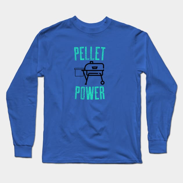 Pellet Power Smoker Design Gn Wh Long Sleeve T-Shirt by Preston James Designs